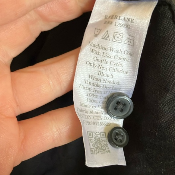 NWT Everlane Uniform 100% Cotton Men's Black Button Down Shirt MT - Picture 5 of 6